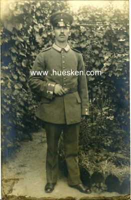 PHOTO 14x9cm: Feldgrauer Garde-Soldat. 1915 als Feldpost...