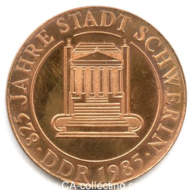 Photo 2 : SCHWERIN. Medaille zur 825 Jahrfeier der Stadt Schwerin...