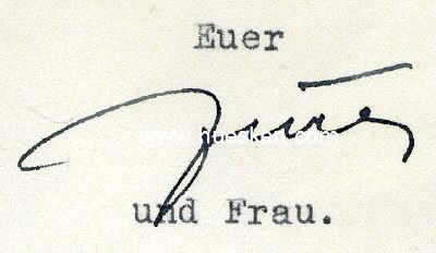 JURY, Richard. NSDAP-Gauamtsleiter Wien.<br>Brief mit...