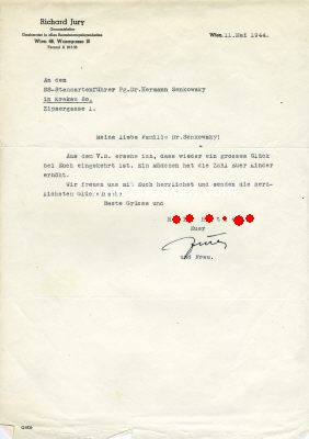 Photo 2 : JURY, Richard. NSDAP-Gauamtsleiter Wien.<br>Brief mit...