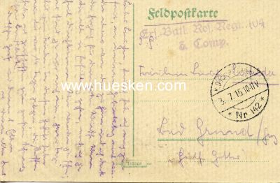 Foto 2 : POSTKARTE 'Unser Quartier' nach H.Jüchsen. 1915 als...