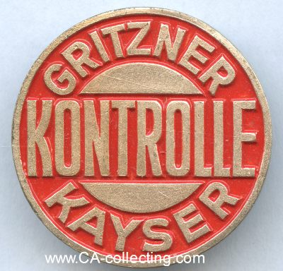 GRITZNER KAYSER (Maschinenfabrik) Durlach. Werksabzeichen...