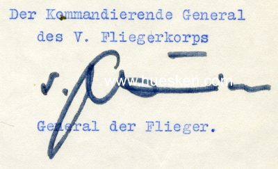 GREIM, Robert Ritter von. Generalfeldmarschall der...