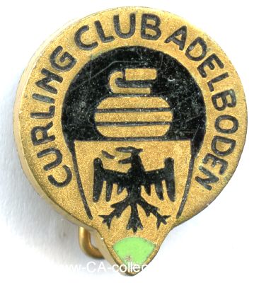 CURLING CLUB ADELBODEN. Clubabzeichen. Messing...