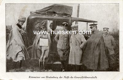 PHOTO-POSTKARTE Rittmeister von Hindenburg, der Neffe des...