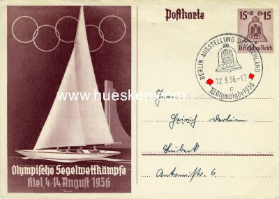 GANZSACHE-POSTKARTE 1936 für die Olympischen...