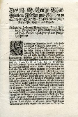 NÜRNBERG. Gedrucktes Edikt Nürnberg 1718 im...