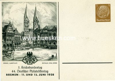 GANZSACHE-POSTKARTE 1938 zum 3. Reichsbundestag 44....
