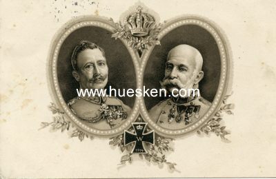 PORTRÄT-POSTKARTE Kaiser Wilhelm und Kaiser Franz...