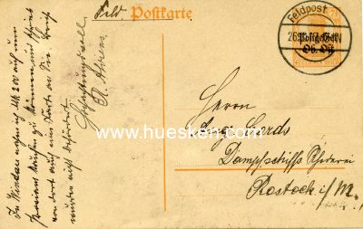 GANZSACHE-POSTKARTE 1917 als Feldpost gelaufen mit...