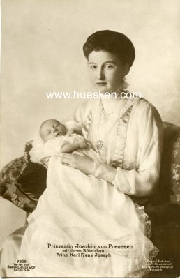 PHOTO-POSTKARTE Prinzessin Joachim von Preussen mit ihrem...