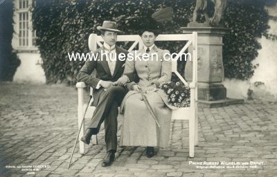 PHOTO-POSTKARTE Prinz August Wilhelm und Braut