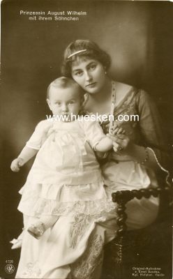 PHOTO-POSTKARTE Prinzessin August Wilhelm mit ihrem...