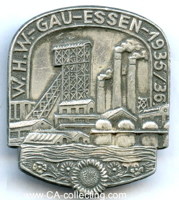 GAU ESSEN. Abzeichen 'WHW Gau Essen 1935/36'. Aluminium....