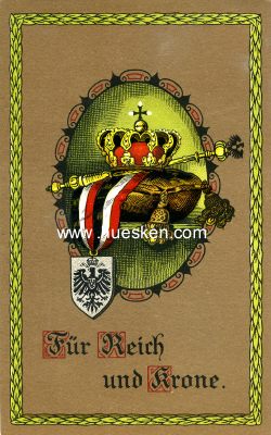 FARB-POSTKARTE 'Für Reich und Krone.'