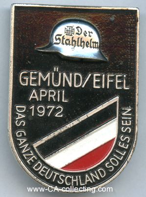 ABZEICHEN zur Stahlhelm-Bundestagung 1972 in Gemünd...