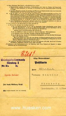 Foto 2 : EINBERUFUNGSBEFEHL A für den Oberleutnant d.R.a.D....