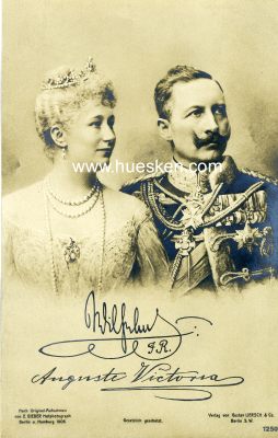 PHOTO-POSTKARTE Kaiser Wilhelm II. mit Gemahlin Auguste...