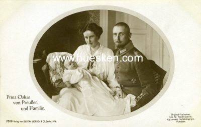 PHOTO-POSTKARTE Prinz Oscar von Preußen und Familie