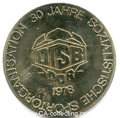 DEUTSCHER TURN- UND SPORTBUND DER DDR (DTSB). Medaille 30...