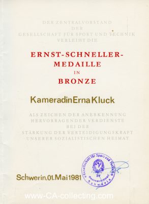 Foto 2 : ERNST-SCHNELLER-MEDAILLE IN BRONZE. Bronze. 32mm an...