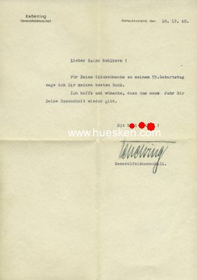 Photo 2 : KESSELRING, Albert. Generalfeldmarschall der Luftwaffe,...