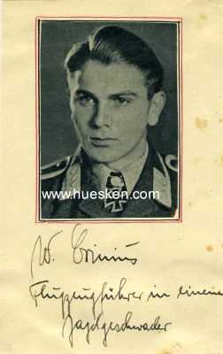CRINIUS, Wilhelm. Leutnant der Luftwaffe, Jagdflieger im...
