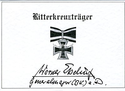 EBELING, Werner. Oberstleutnant des Heeres, Kommandeur...