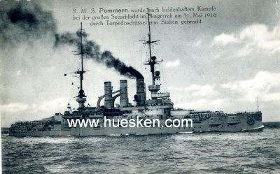 PHOTO-POSTKARTE 'S.M.S. Pommern wurde nach heldenhaften...