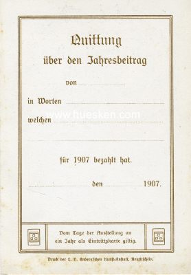 Foto 2 : NÜRNBERG. Quittung über den Jahresbeitrag 1907...