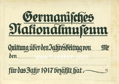 Foto 2 : NÜRNBERG. Quittung über den Jahresbeitrag 1917...