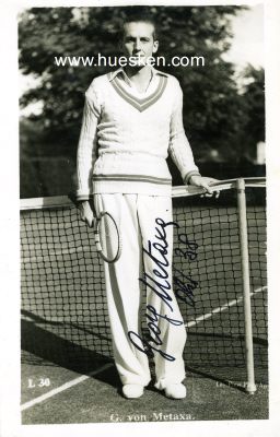 METAXA, Georg von. Österreichischer Tennisspieler...