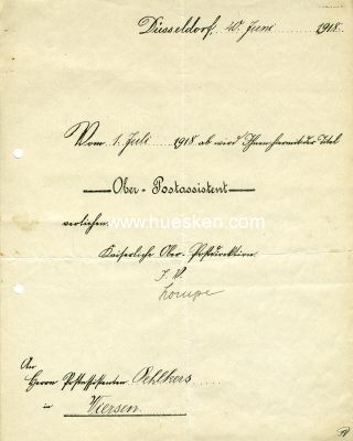 Photo 3 : 3 ERNENNUNGSURKUNDEN: Postassistent 1913 /...