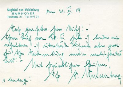 Photo 2 : WALDENBURG, Siegfried. Generalmajor des Heeres,...
