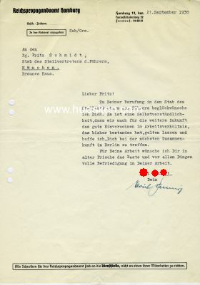 Foto 2 : SCHMIDT, Erich. Gaupropagandaleiter der NSDAP in Hamburg,...