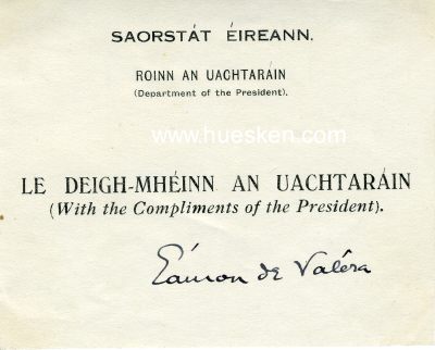 Foto 2 : VALERA, Eamon de. Premierminister von Irland und...
