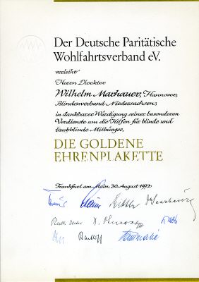 Foto 3 : DEUTSCHER PARITÄTISCHER WOHLFAHRTSVERBAND. Goldene...