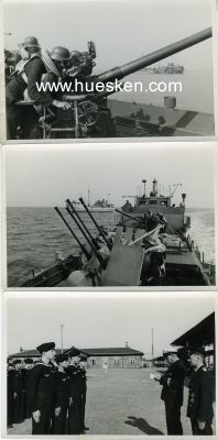 5 PHOTOS 9x13cm: Vorpostenboot, Bordgeschütze,...