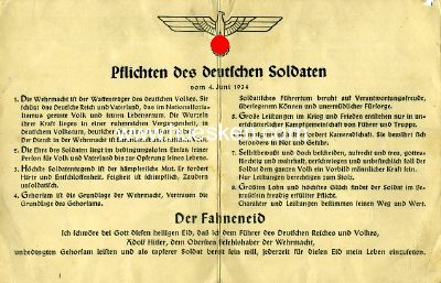 Photo 2 : MERKBLATT 'Pflichten des deutschen Soldaten'. 4-seitige...