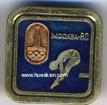 MOSKAU 1980. Besucherabzeichen Turmspringen