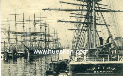 POSTKARTE 'Hamburg - Indiahafen'. 1911 gelaufen