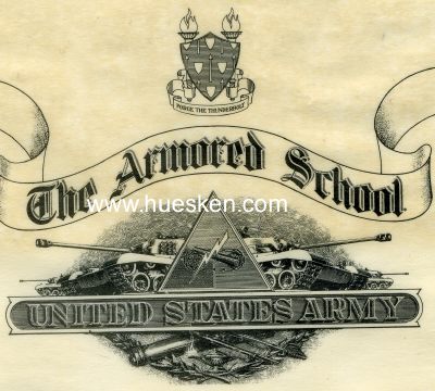 Foto 2 : ERINNERUNGSURKUNDE 'THE ARMORED SCHOOL' an den...
