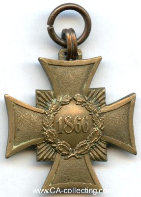 Photo 2 : KRIEGS-ERINNERUNGSKREUZ 1866. Bronze 30mm, gerillte...