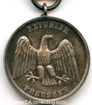 Foto 3 : RETTUNGSMEDAILLE DER REPUBLIK PREUSSEN 1925. Silber. 25mm...