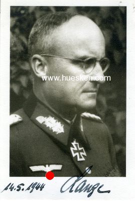 LANGE, Wolfgang. Generalleutnant des Heeres, Führer...