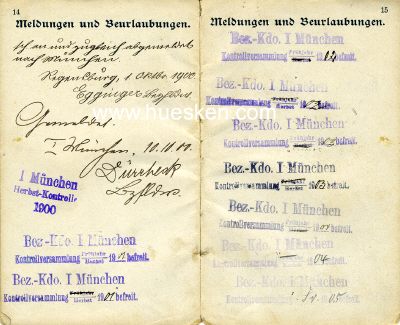 Foto 7 : MÜNCHEN. Militärpaß JK 1900 für den...