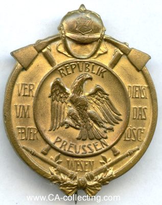 PREUSSEN. Feuerwehr-Erinnerungszeichen 1925 'Verdienst um...