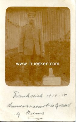 PHOTO 14x9cm: Feldgrauer Soldat stehend, Frankreich...