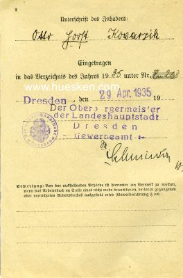 Foto 2 : ARBEITSBUCH ausgestellt Dresden 1935. 24 Seiten, keine...