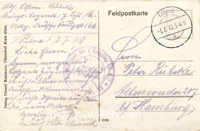 Photo 2 : POSTKARTE 'Grüße aus dem Felde'. 1918 als...